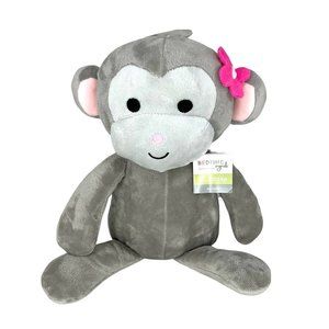 Bedtime Originals Monkey Cupcake Pink Gray Plush Stuffed Animal Pink Flower Soft